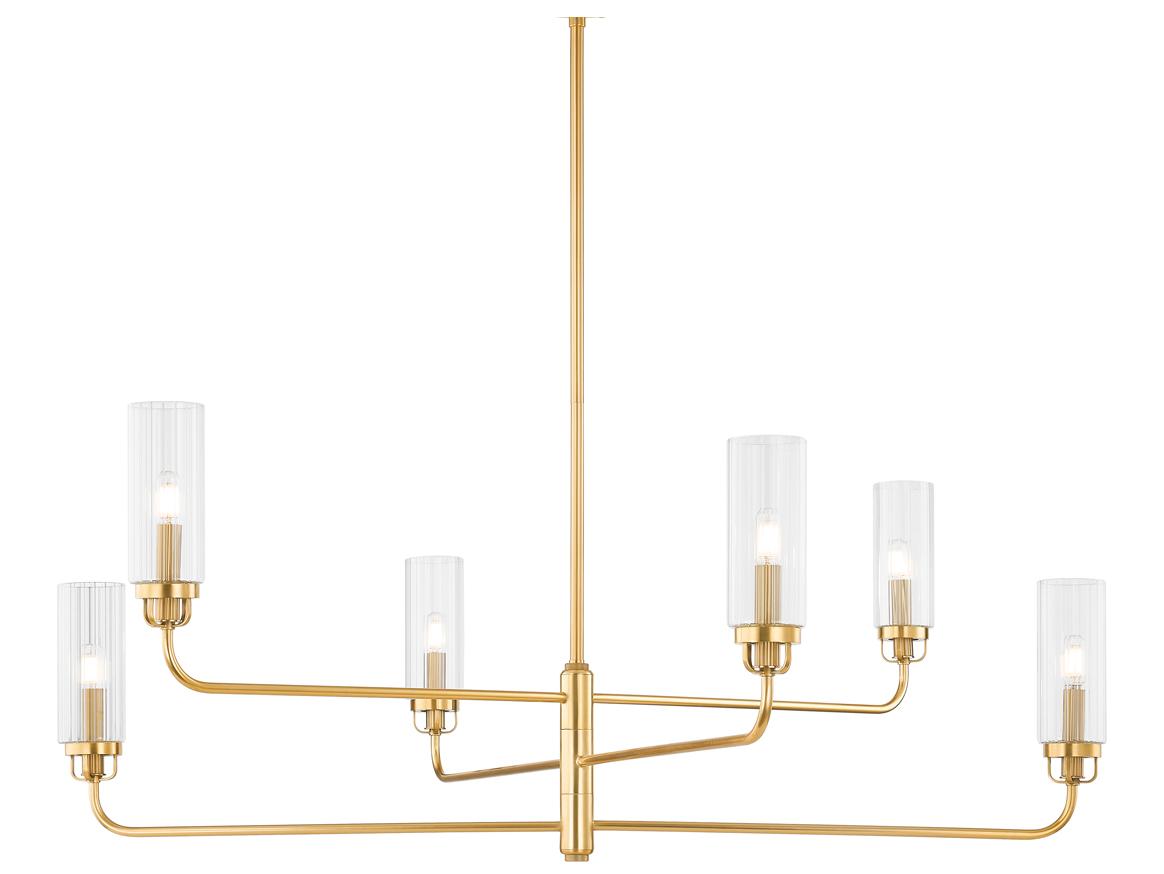 Hudson Valley Halifax 6-Light Aged Brass Cylinder Chandelier