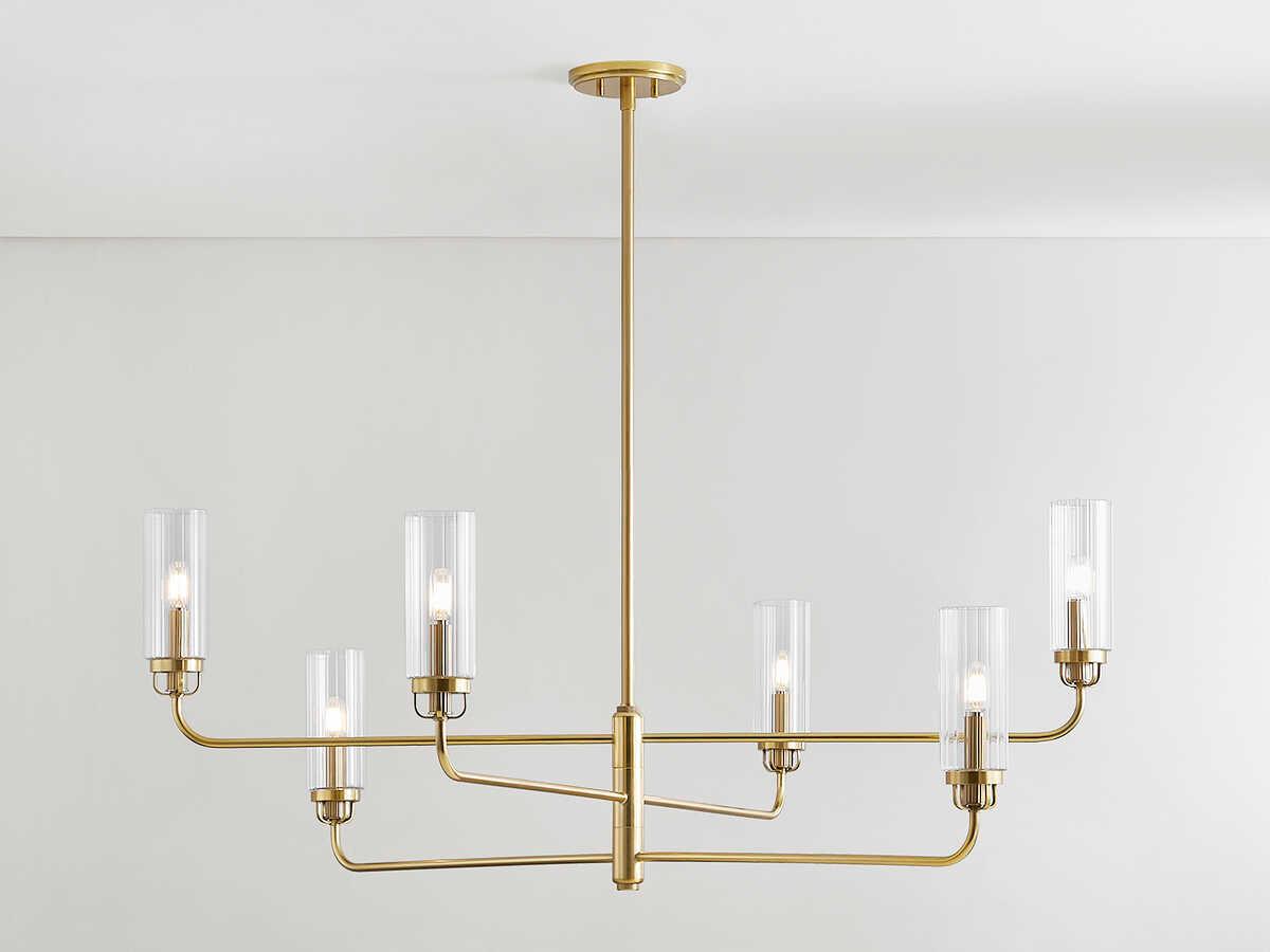 Hudson Valley Halifax 6-Light Aged Brass Cylinder Chandelier