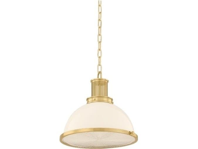 Hudson Valley Pinesbridge 1-Light Aged Brass Dome Pendant