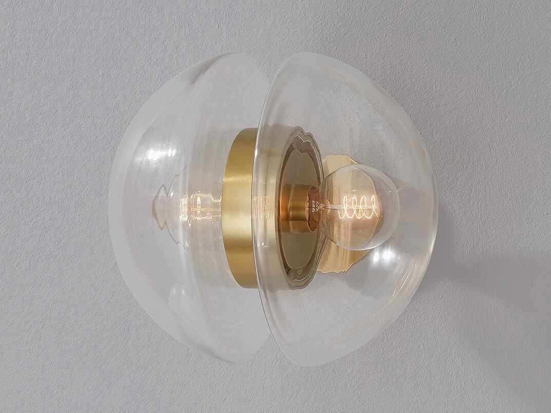 Hudson Valley Kert 2-Light Aged Brass Glass Wall Sconce