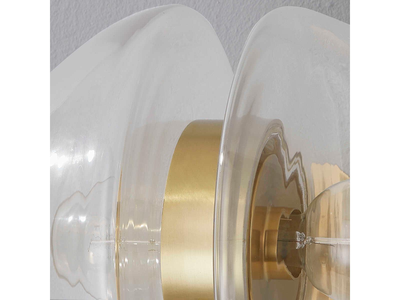 Hudson Valley Kert 2-Light Aged Brass Glass Wall Sconce