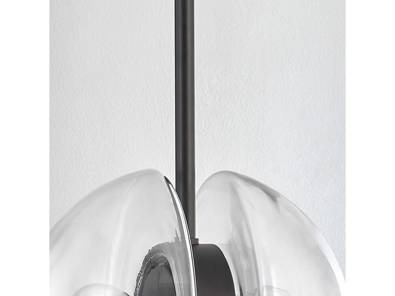 Hudson Valley Kert 2-Light Black Brass Glass Round Mini Pendant