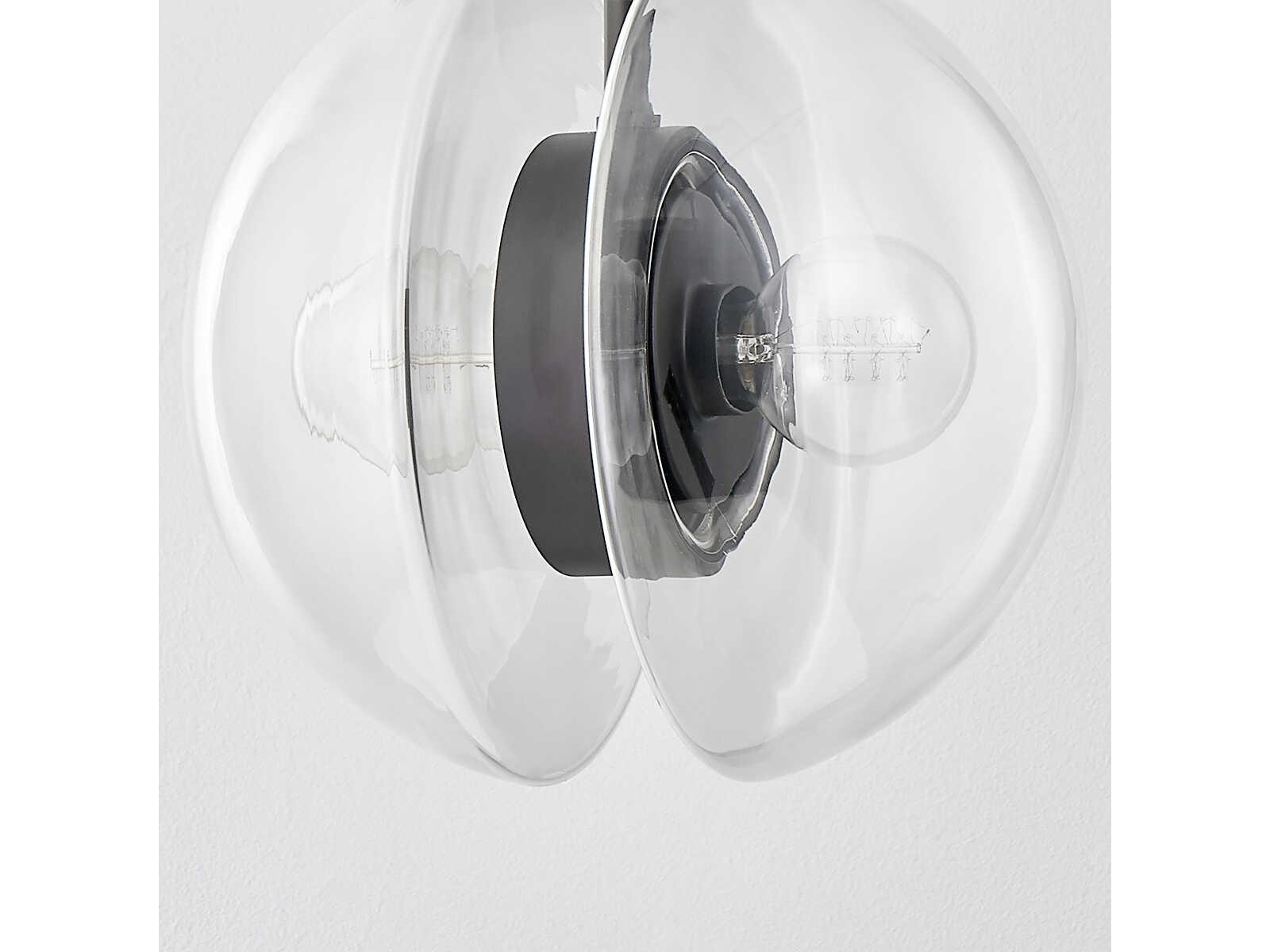 Hudson Valley Kert 2-Light Black Brass Glass Round Mini Pendant