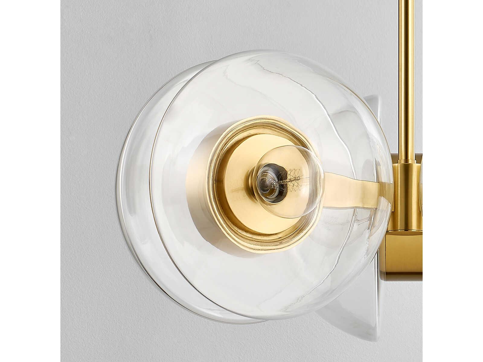 Hudson Valley Kert 6-Light Aged Brass Glass Round Chandelier