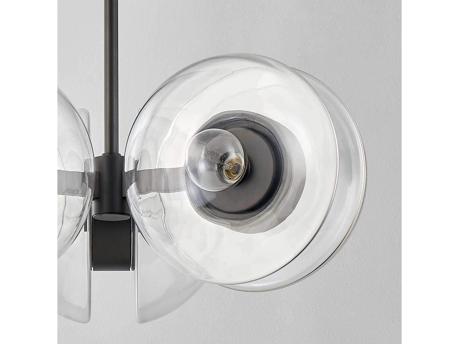 Hudson Valley Kert 6-Light Black Brass Glass Round Chandelier