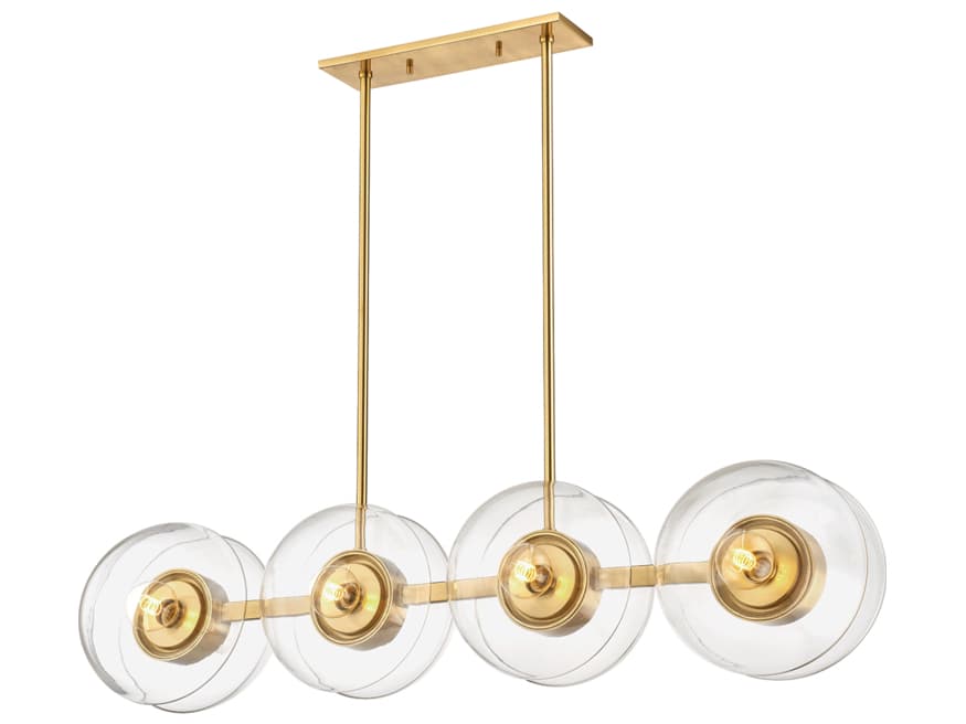 Hudson Valley Kert 8-Light Aged Brass Glass Round Island Pendant