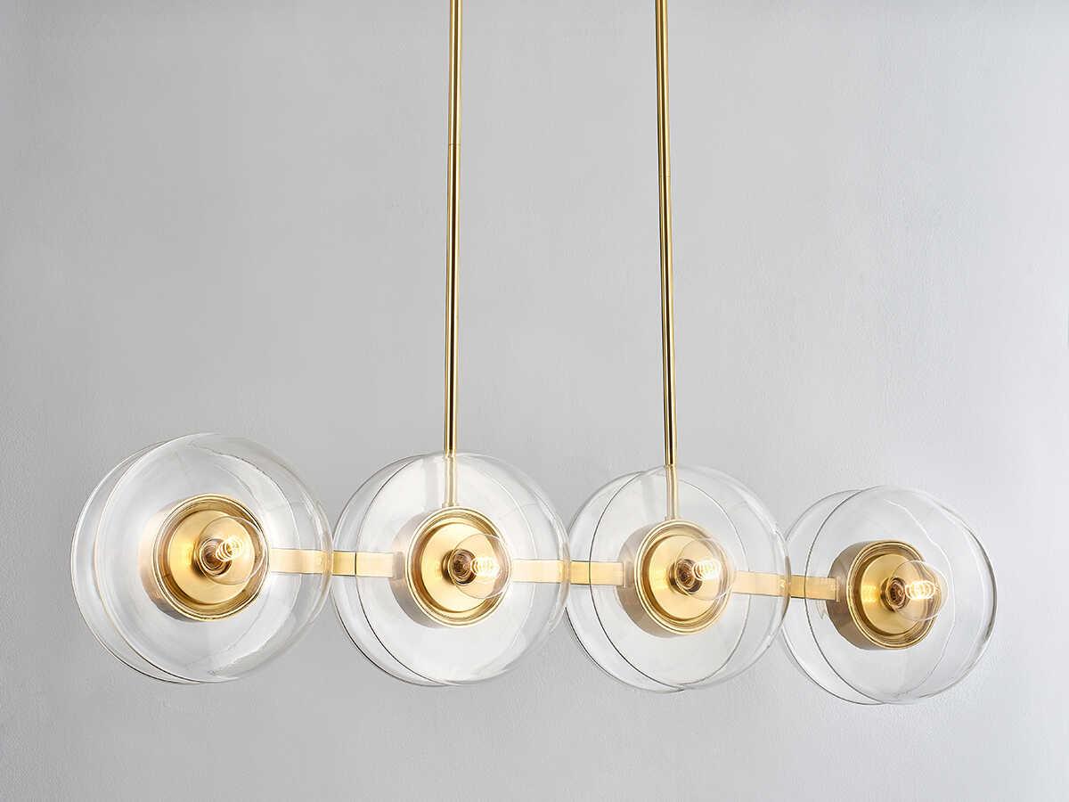 Hudson Valley Kert 8-Light Aged Brass Glass Round Island Pendant