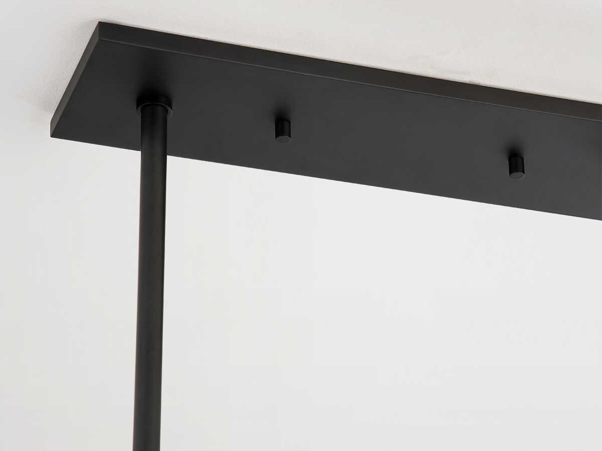 Hudson Valley Kert 8-Light Black Brass Glass Linear Round Island Pendant