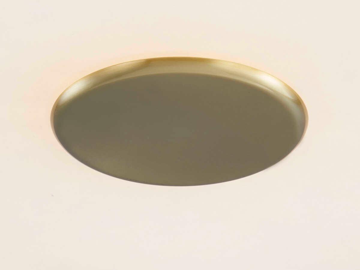 Hudson Valley Highland Falls 1-Light Aged Brass White LED Round Flush Mount