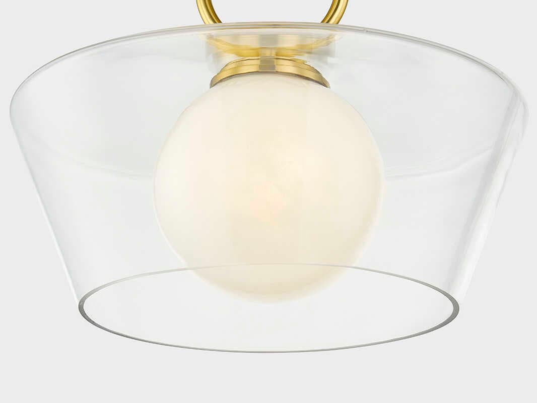 Hudson Valley Elmsford 1-Light Aged Brass Semi Flush Mount