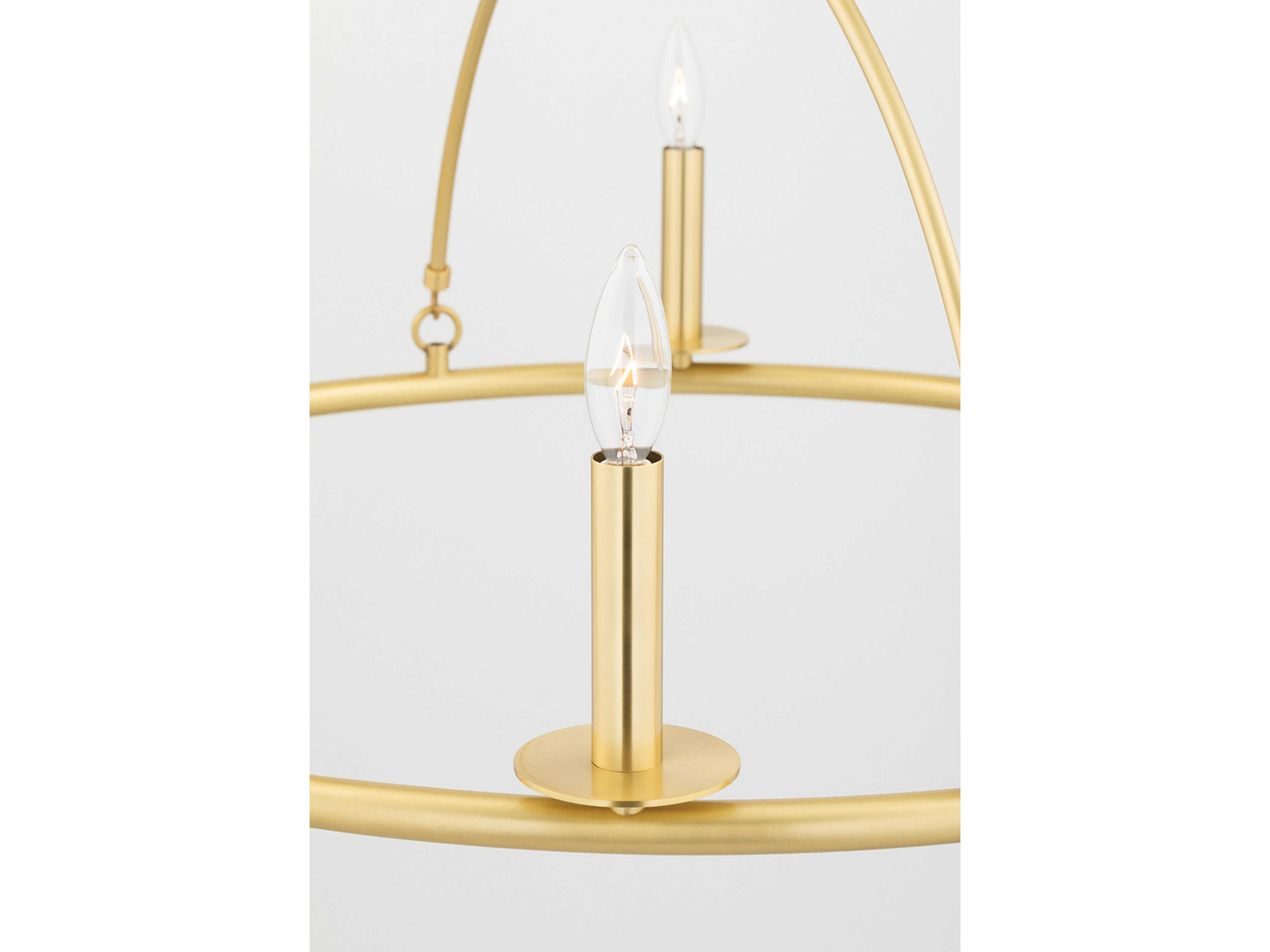 Hudson Valley Howell 12-Light Aged Brass LED Candelabra Round Tiered Chandelier