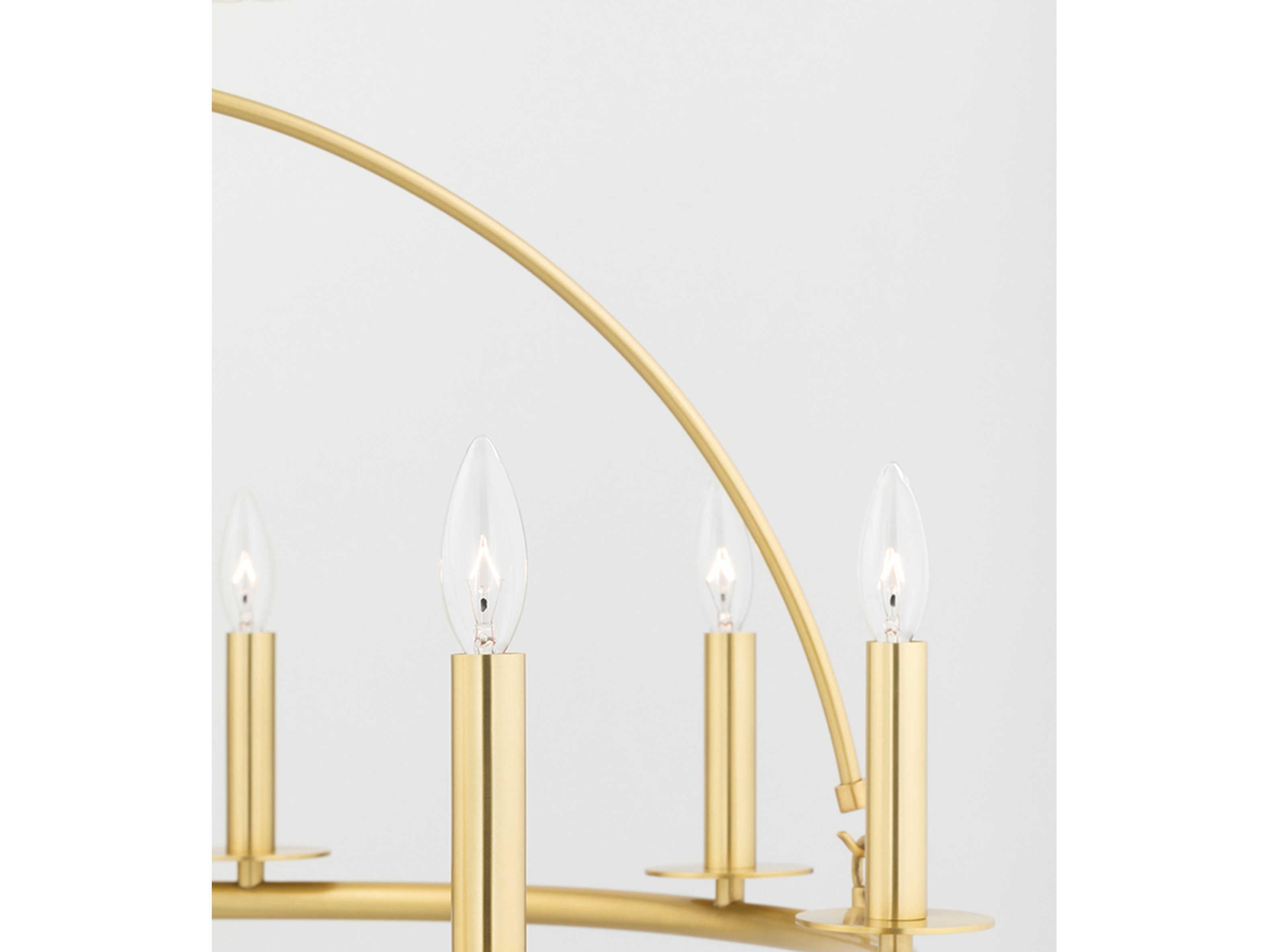 Hudson Valley Howell 20-Light Aged Brass LED Candelabra Round Tiered Chandelier