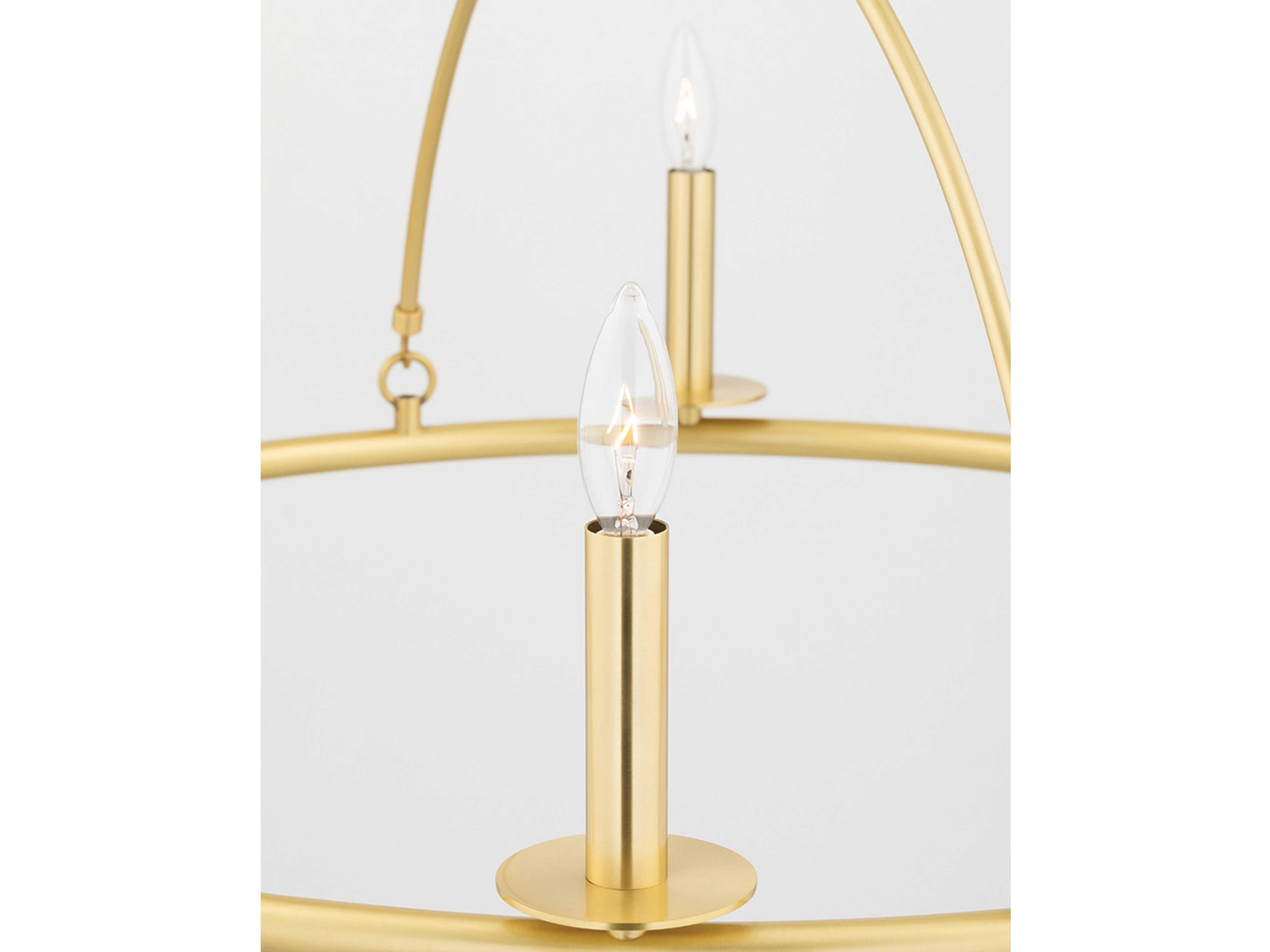 Hudson Valley Howell 20-Light Aged Brass LED Candelabra Round Tiered Chandelier