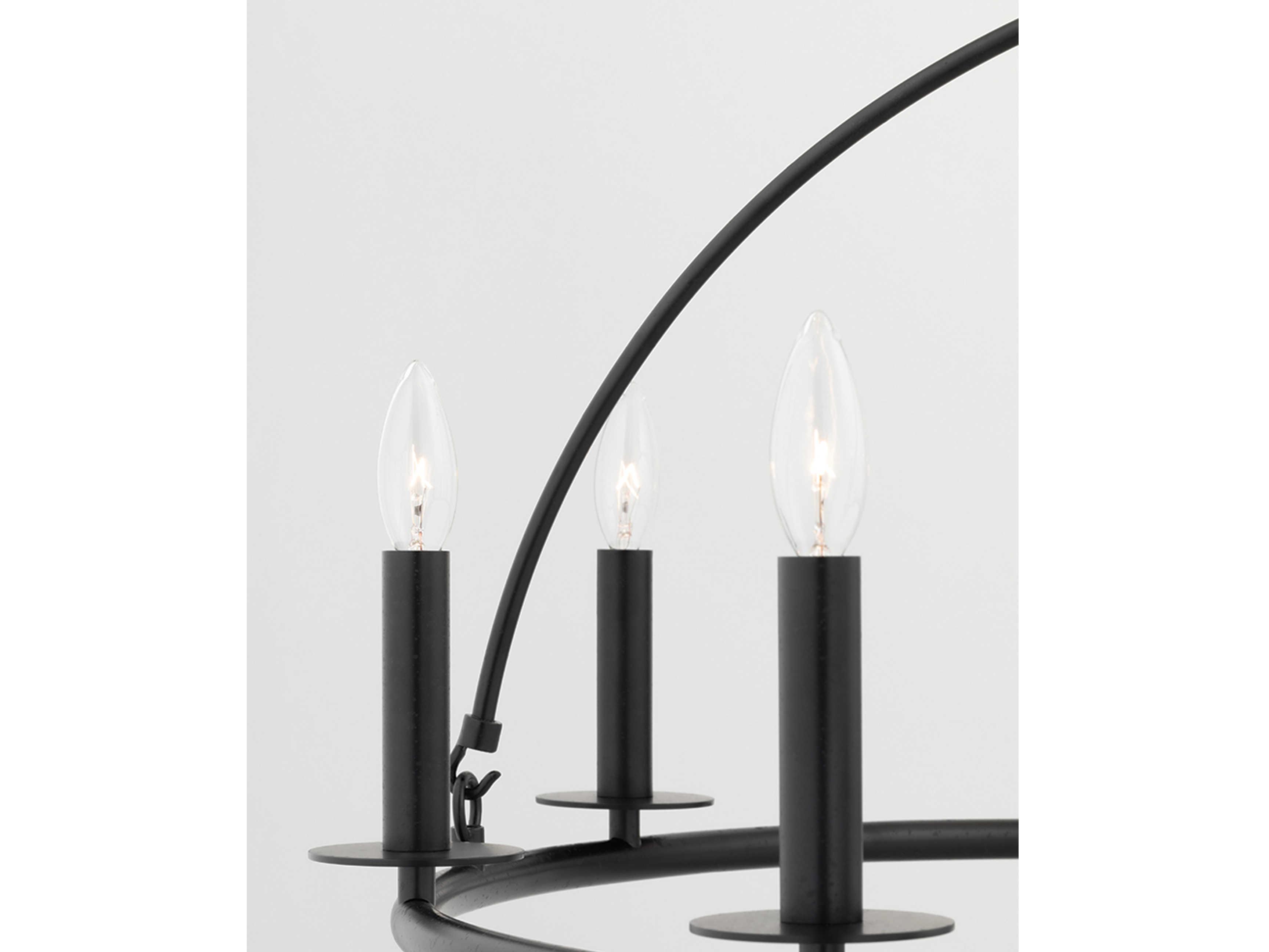 Hudson Valley Howell 20-Light Aged Iron Black Candelabra Round Tiered Chandelier