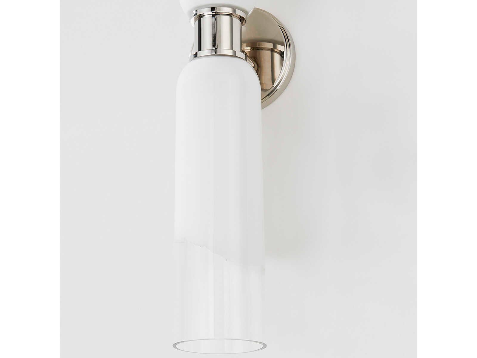 Hudson Valley Wasson 2-Light Polished Nickel Glass Wall Sconce