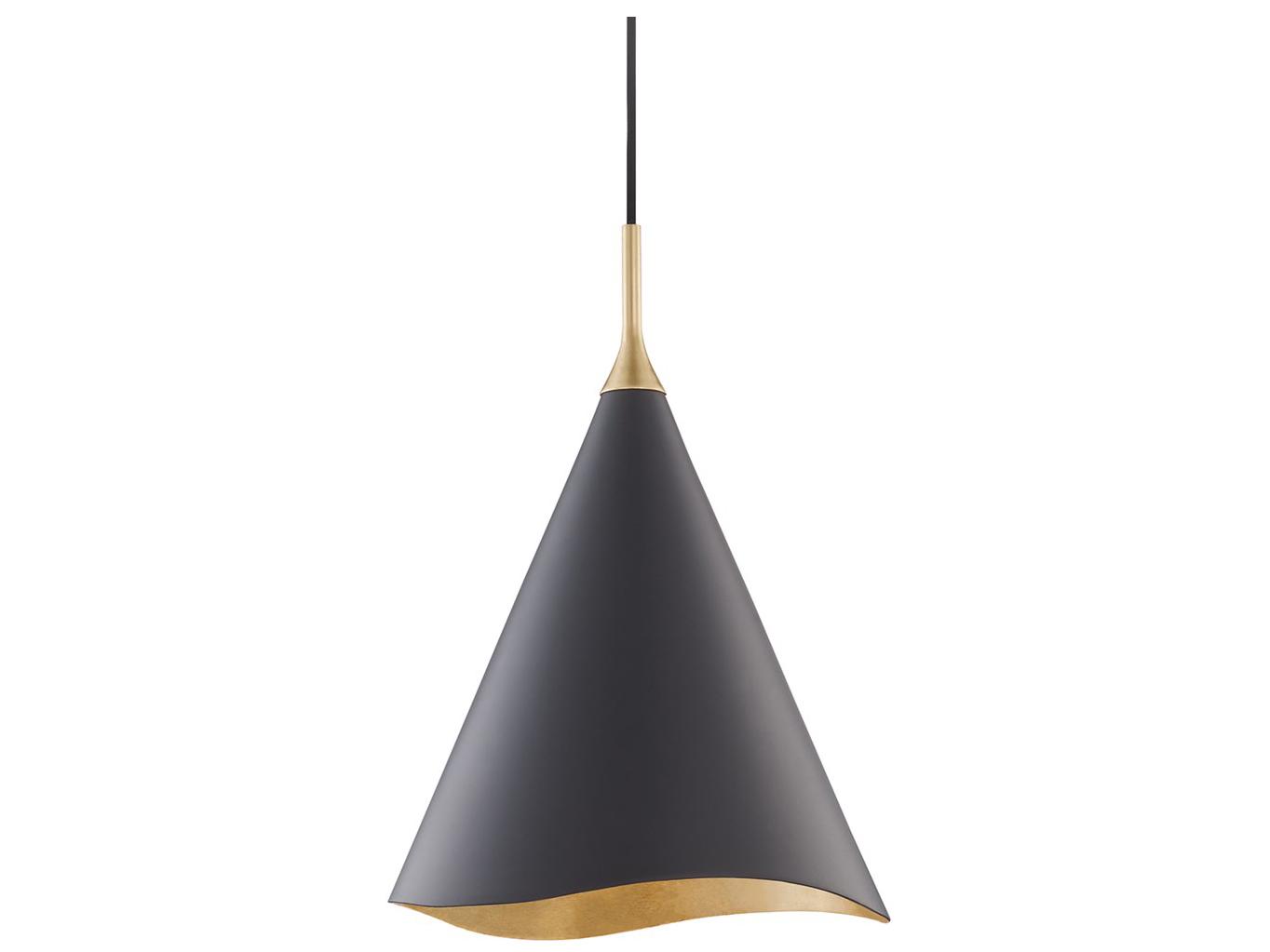 Hudson Valley Martini 1-Light Gold Leaf Black Combo Pendant