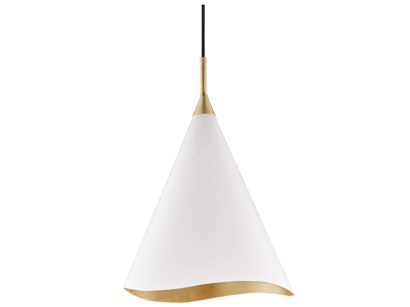 Hudson Valley Martini 1-Light Gold Leaf Soft Off White Combo Pendant