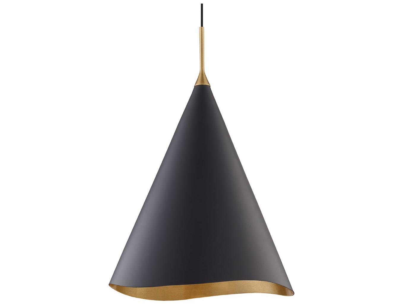 Hudson Valley Martini 1-Light Gold Leaf Black Combo Pendant