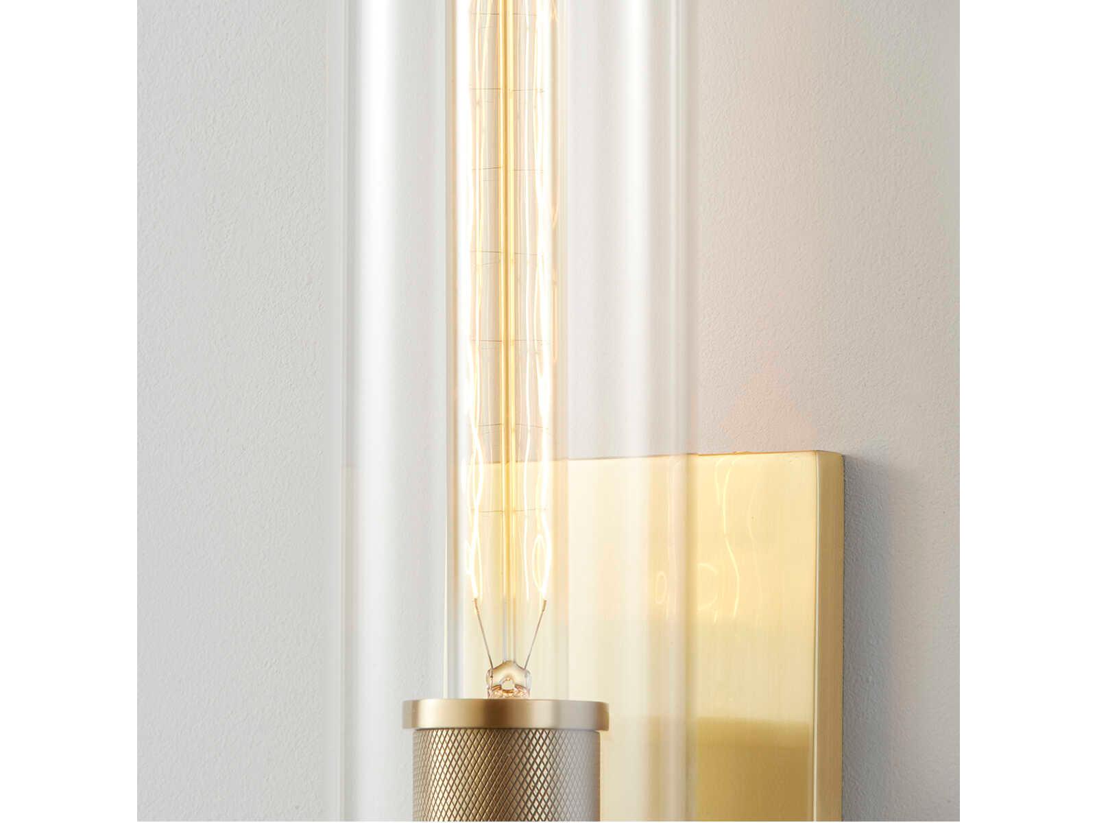 Hudson Valley Porter 1-Light Aged Brass Glass Wall Sconce