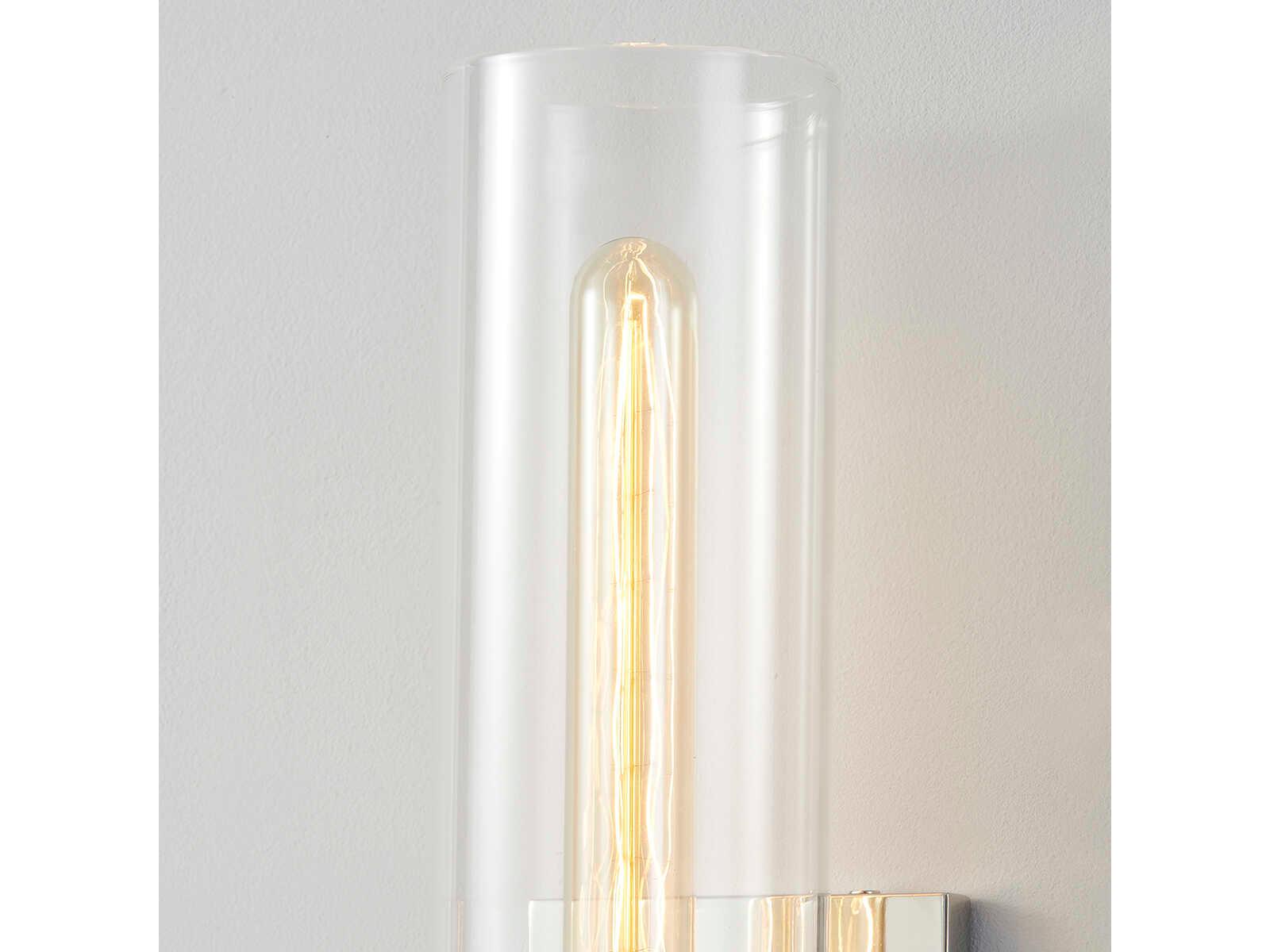 Hudson Valley Porter 1-Light Polished Nickel Glass Wall Sconce