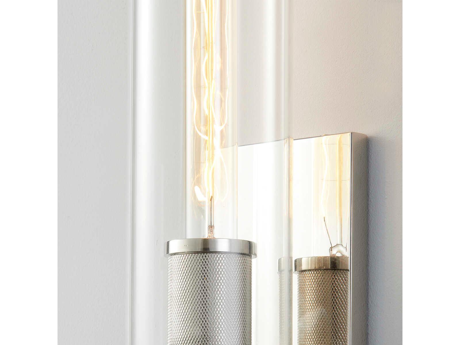 Hudson Valley Porter 1-Light Polished Nickel Glass Wall Sconce