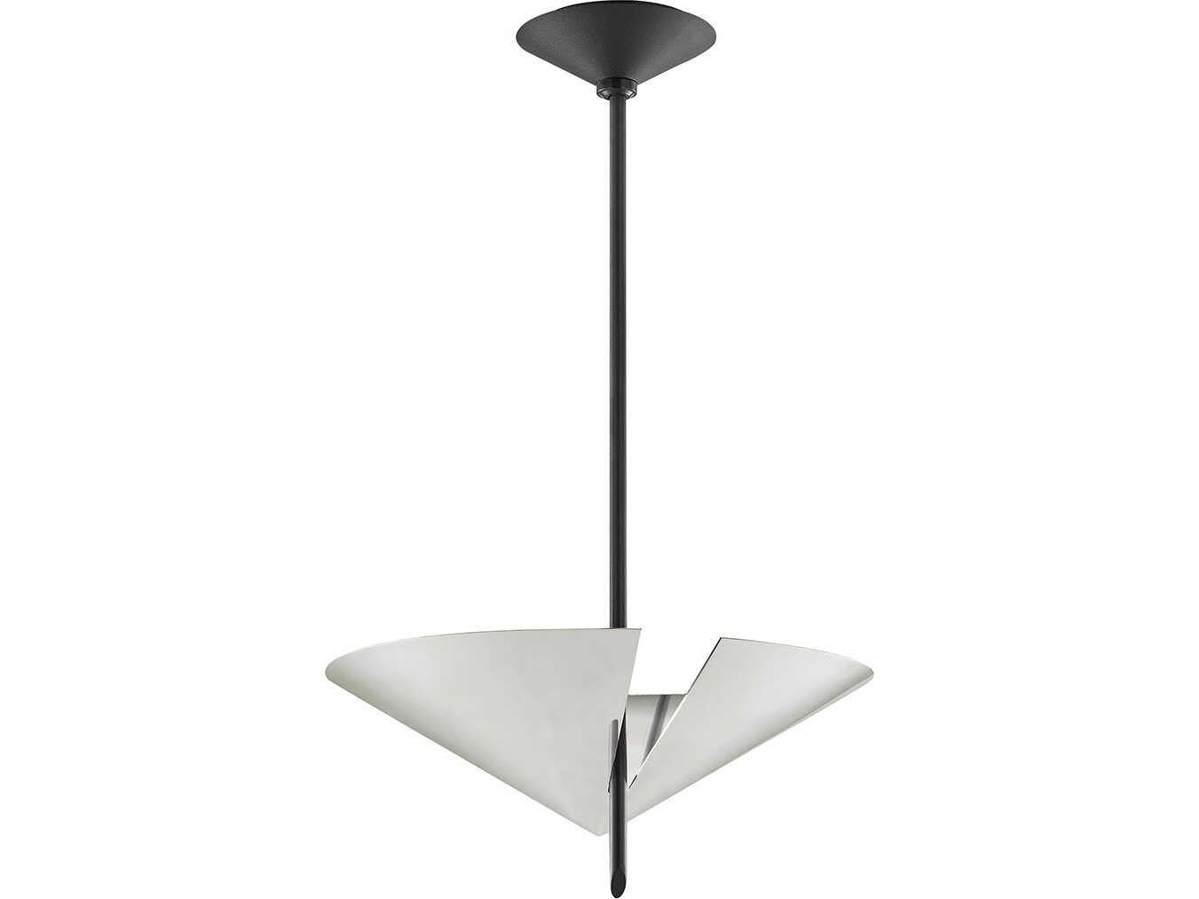 Hudson Valley Equilibrium 2-Light Polished Nickel Black Bowl Geometric Pendant