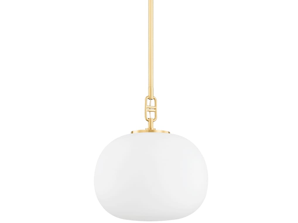 Hudson Valley Ingels 1-Light Aged Brass Glass Globe Mini Pendant