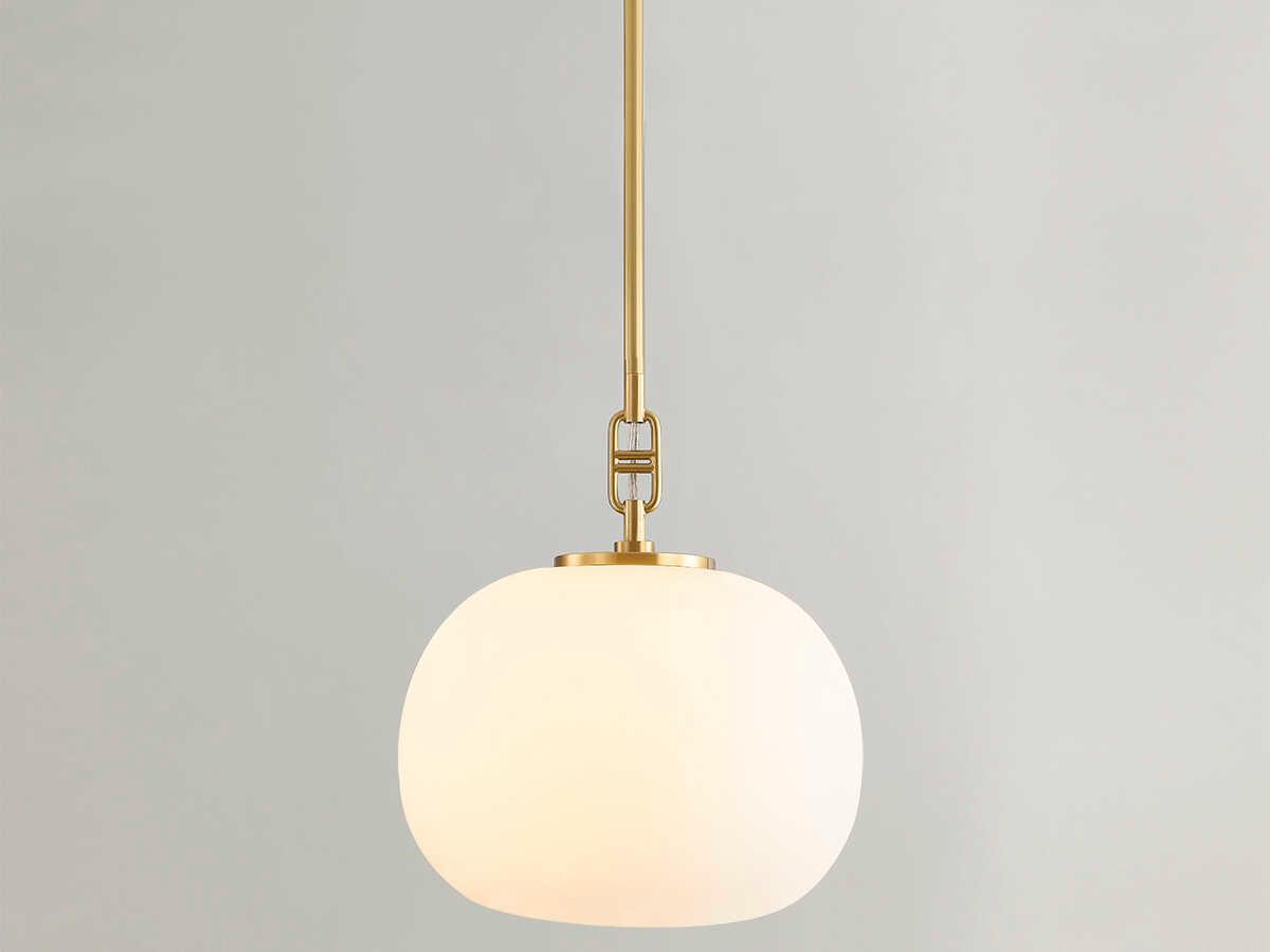 Hudson Valley Ingels 1-Light Aged Brass Glass Globe Mini Pendant