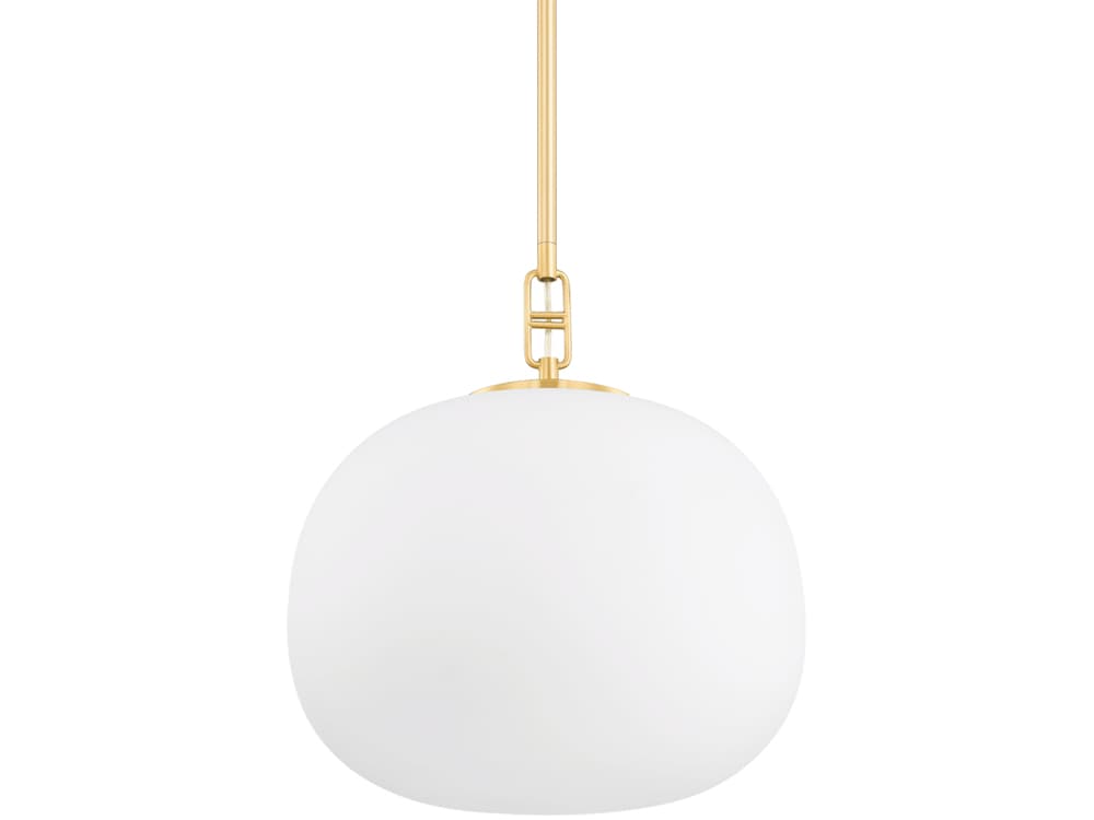 Hudson Valley Ingels 1-Light Aged Brass Glass Globe Pendant