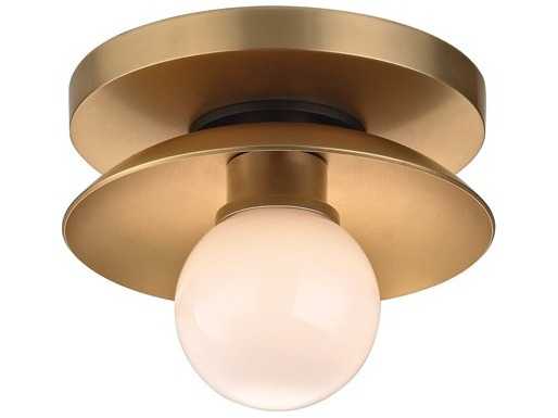Hudson Valley Julien 1-Light Aged Brass Off White Glass LED Wall Sconce