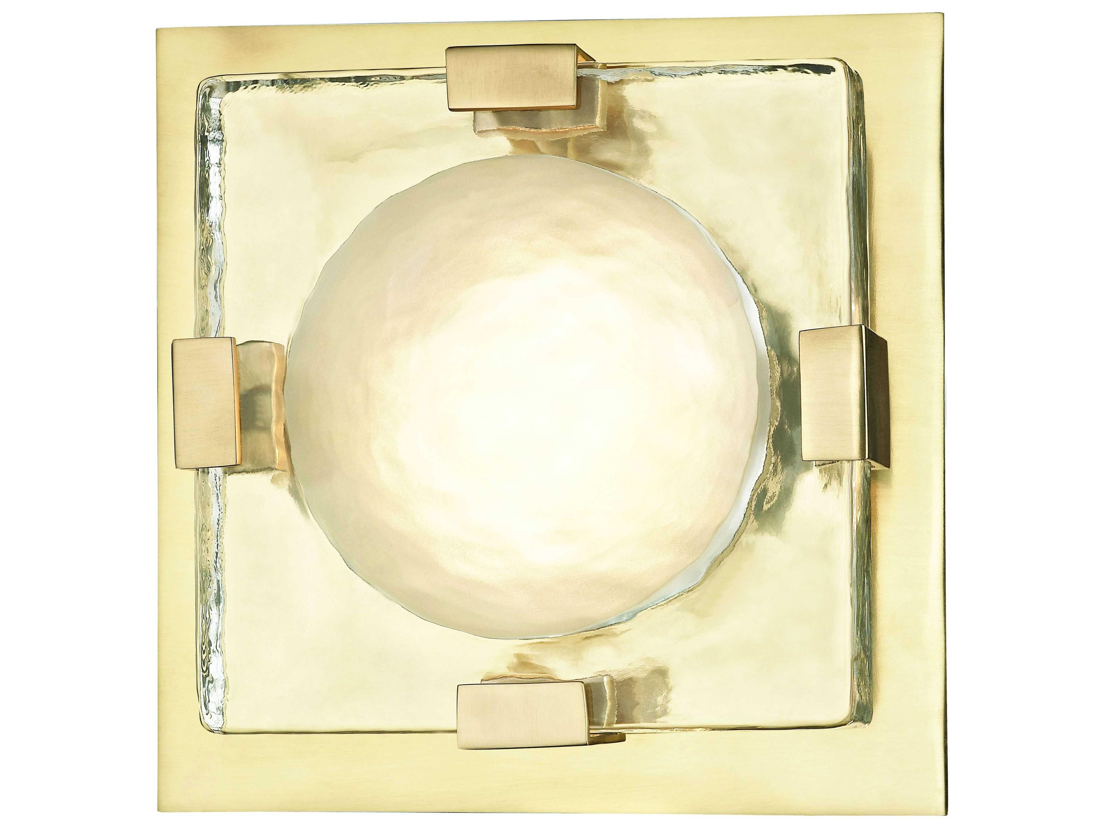 Hudson Valley Bourne 1-Light Aged Brass Glass LED Wall Sconce