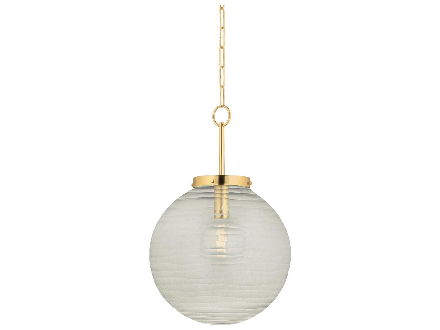 Hudson Valley Falls Mills 1-Light Aged Brass Globe Pendant