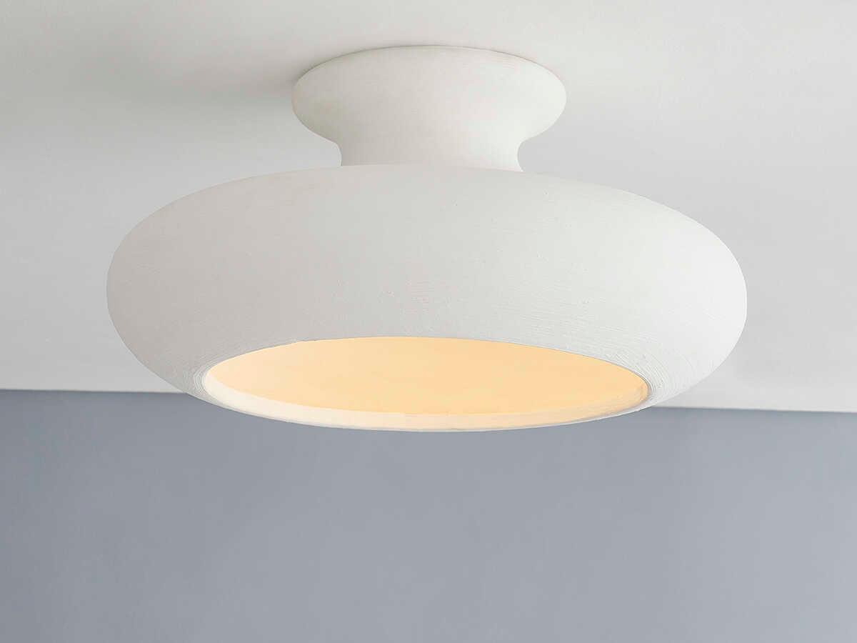 Hudson Valley Annie 1-Light White Round Semi Flush Mount