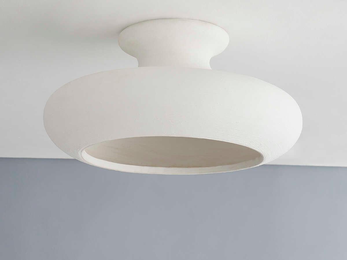 Hudson Valley Annie 1-Light White Round Semi Flush Mount