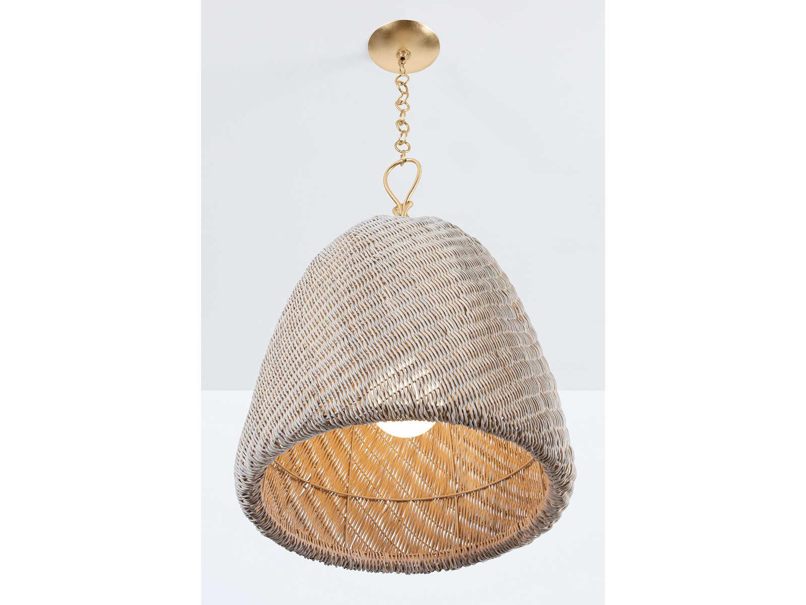 Hudson Valley Reina 1-Light Gold Leaf Gray Bell Pendant