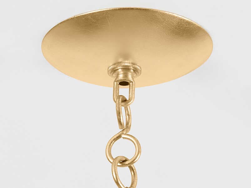 Hudson Valley Reina 1-Light Gold Leaf Gray Bell Pendant