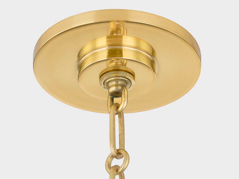 Hudson Valley Bronson 1-Light Aged Brass White Plaster Pendant