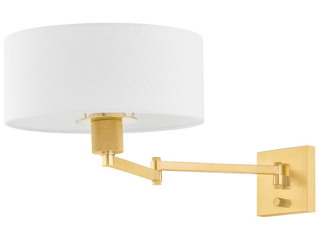 Hudson Valley Sammy 1-Light Aged Brass Swing Wall Sconce