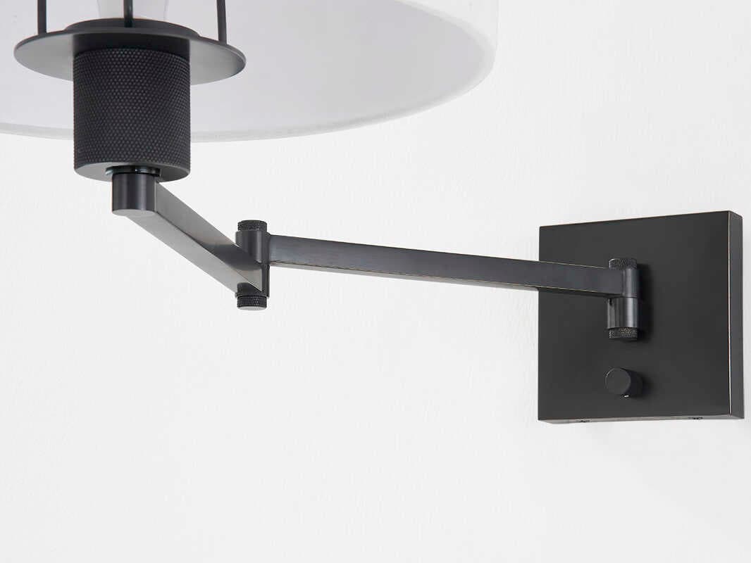 Hudson Valley Sammy 1-Light Old Bronze Black Swing Wall Sconce