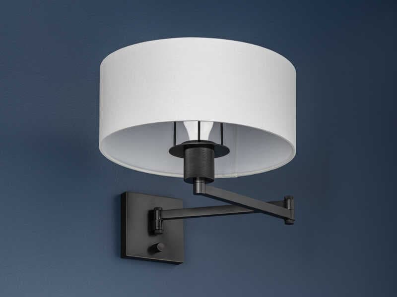 Hudson Valley Sammy 1-Light Old Bronze Black Swing Wall Sconce