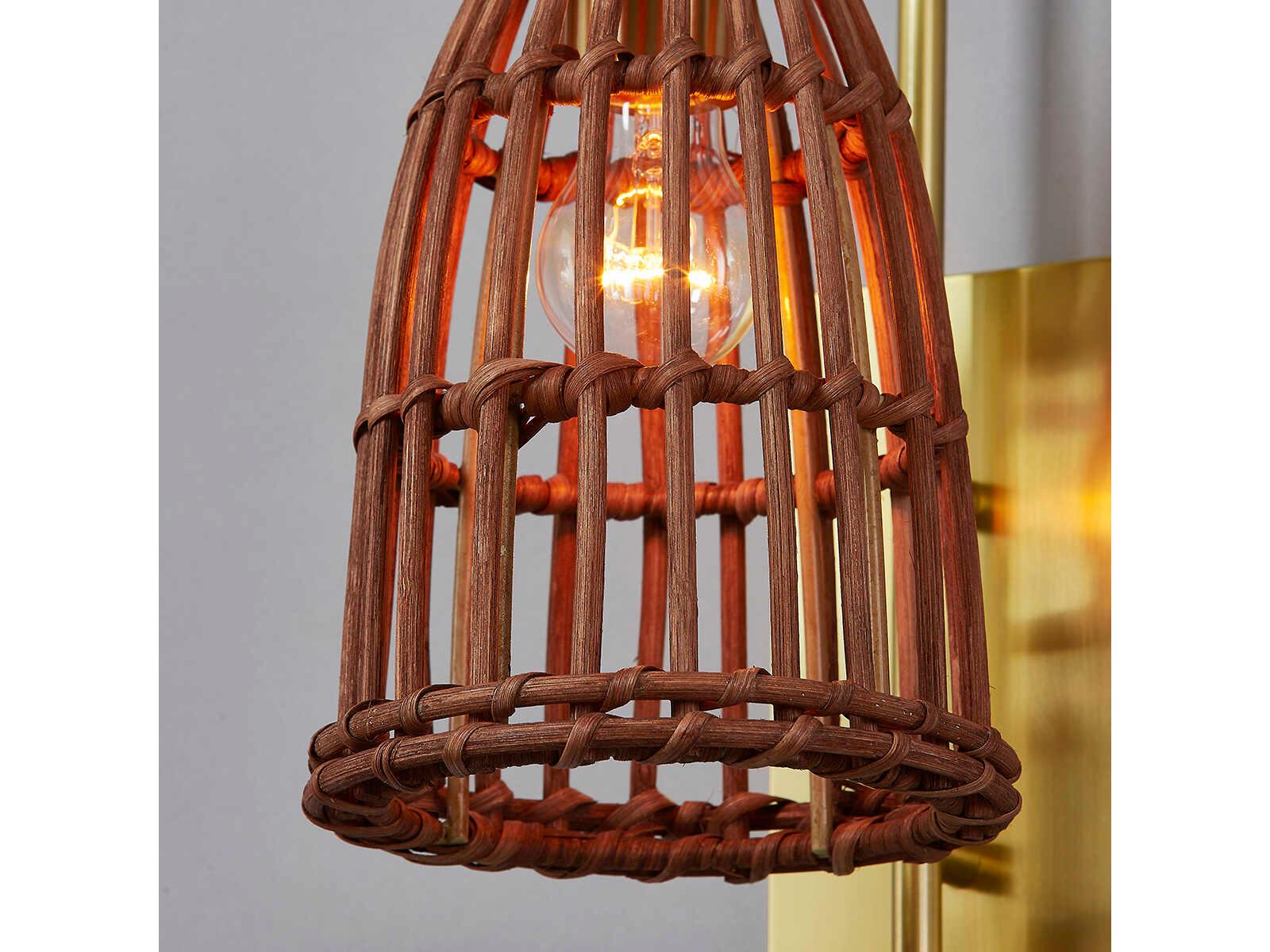 Hudson Valley Jordan 1-Light Aged Brass Brown Wall Sconce