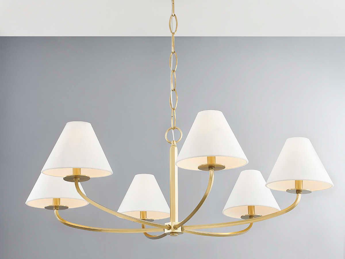 Hudson Valley Stacey 6-Light Aged Brass Empire Chandelier