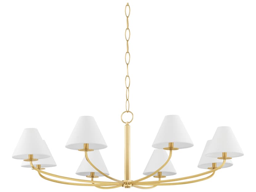Hudson Valley Stacey 8-Light Aged Brass Empire Chandelier