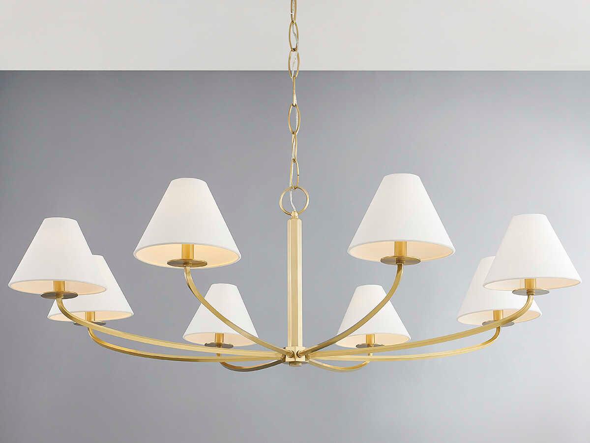 Hudson Valley Stacey 8-Light Aged Brass Empire Chandelier