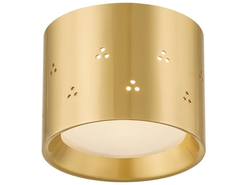 Hudson Valley Edisto 1-Light Aged Brass Drum Flush Mount
