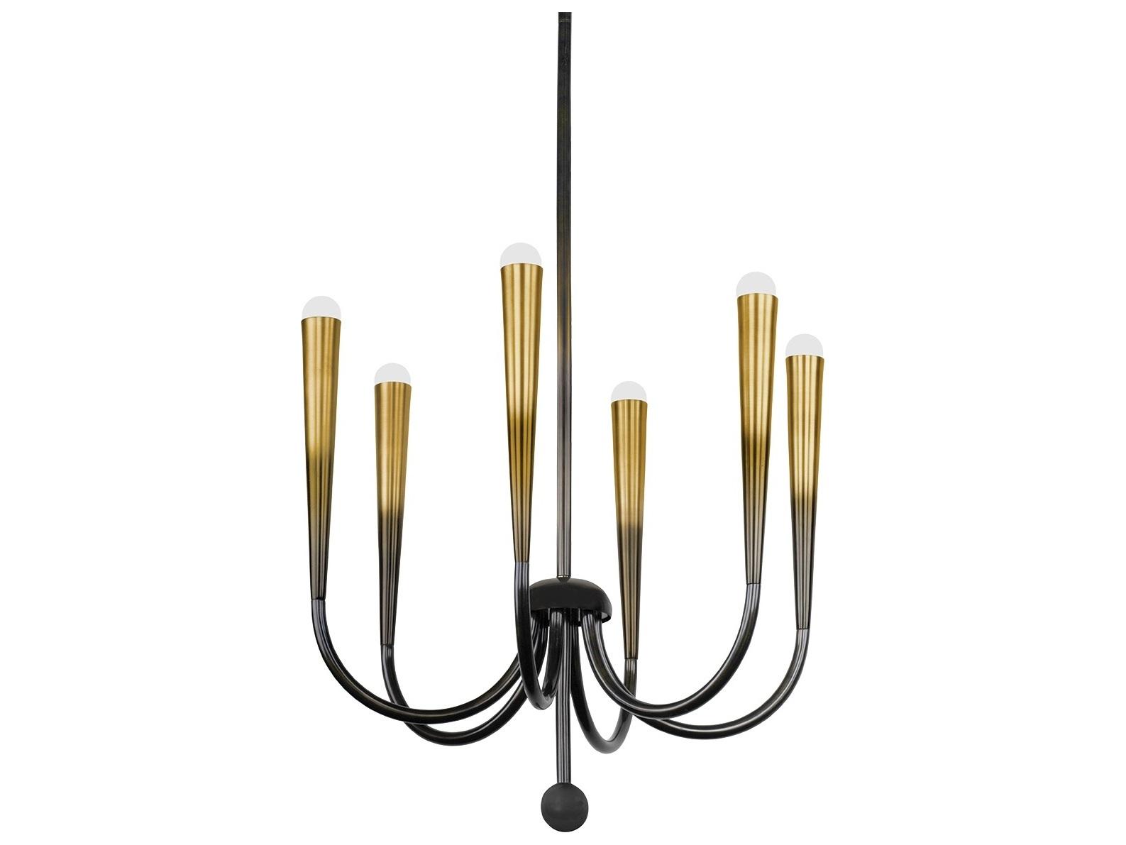 Hudson Valley Adley 6-Light Gradient Brass Linear Chandelier