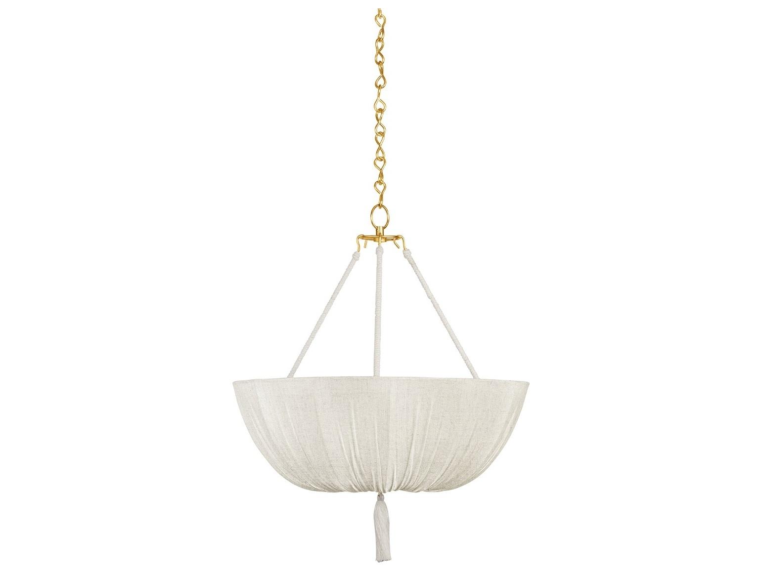 Hudson Valley Carolina 3-Light Aged Brass White Pendant