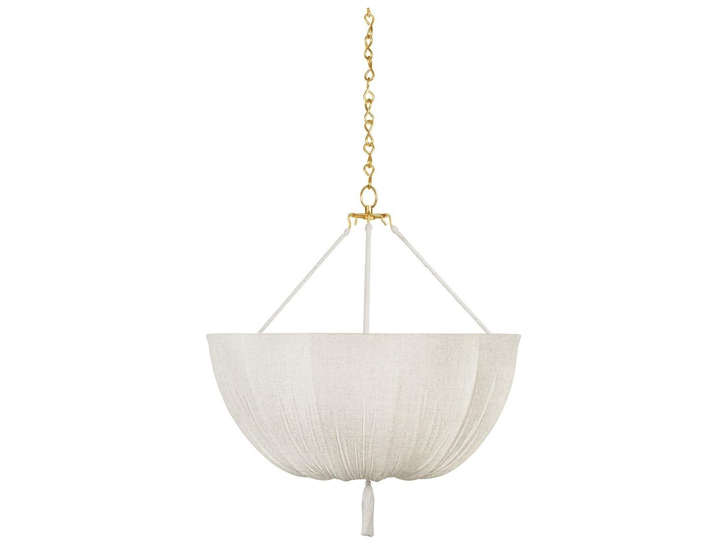 Hudson Valley Carolina 3-Light Aged Brass White Pendant