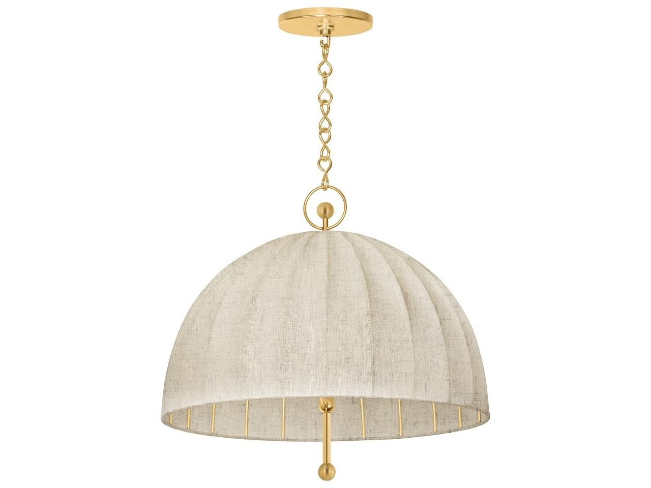 Hudson Valley Palmetto 1-Light Aged Brass Dome Pendant