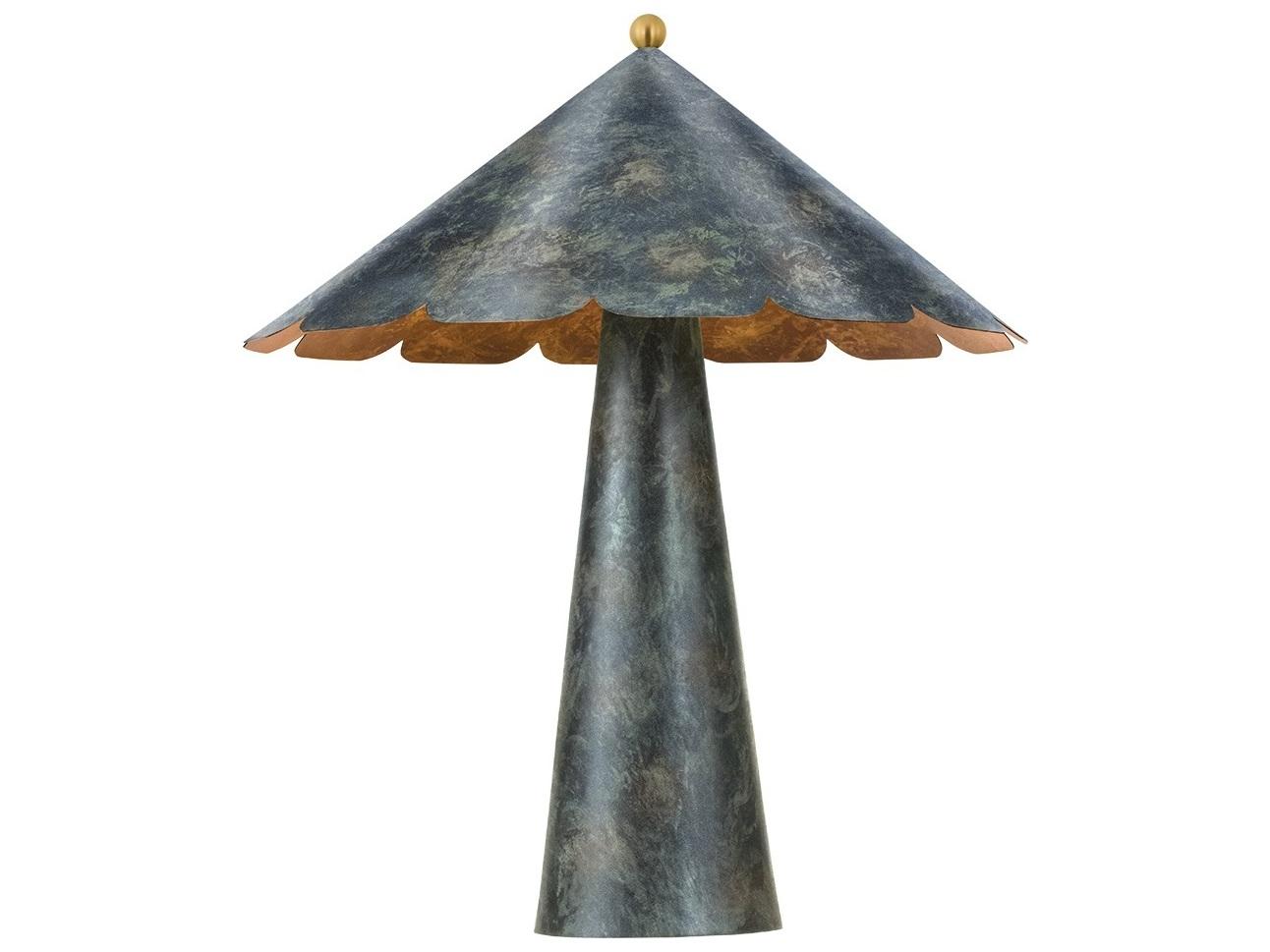 Hudson Valley Folly Beach Verdigris Gray Buffet Lamp